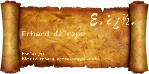 Erhard Örzse névjegykártya